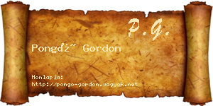 Pongó Gordon névjegykártya